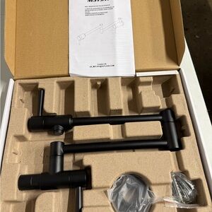 Matte Black Wall-Mounted Pot Filler Faucet